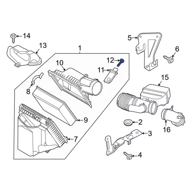 W722343S450 - Engine: Air Mass Sensor Bolt for Ford: F-250 Super Duty, F-350 Super Duty, F-450 Super Duty, Maverick, Mustang Image