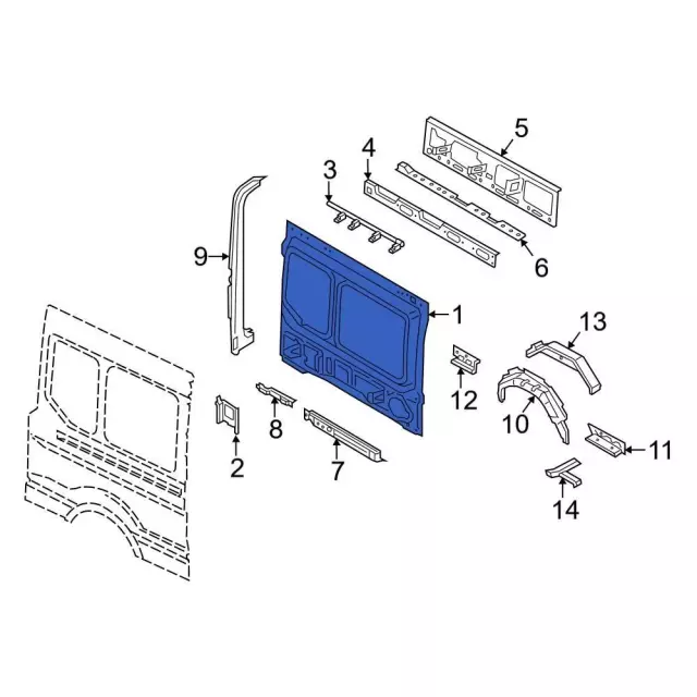 SK4Z61279D46D - Body: Side Panel for Ford Image