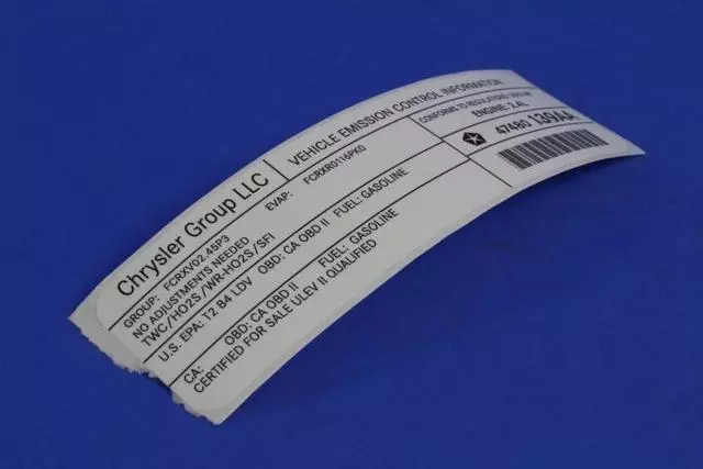 Etiquette Anti-pollution Du Véhicule Etiquette - Mopar (47480139AA)