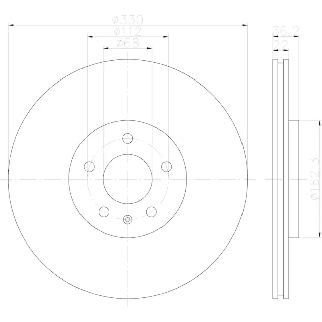 355123142 - Brakes &amp; Brake Parts: Disc Brake Rotor for Hella Pagid Image