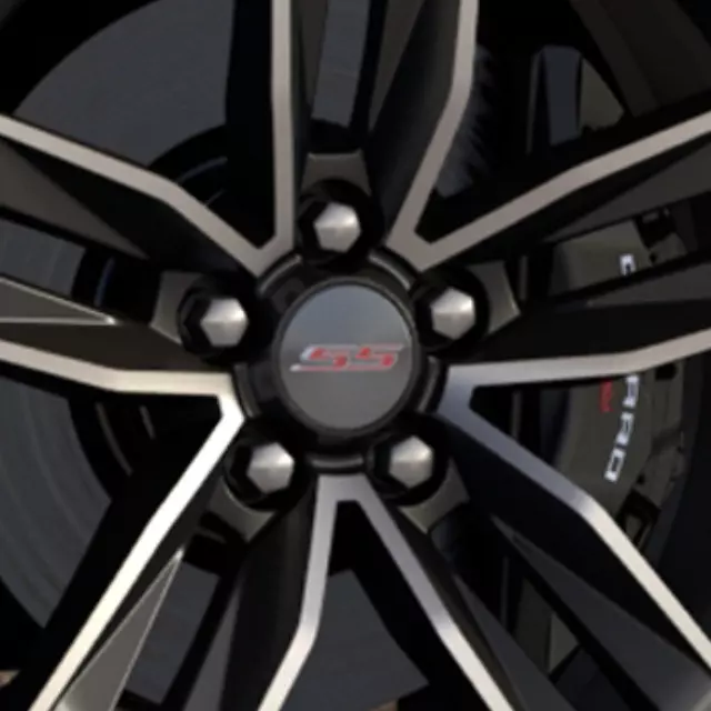 2016-2020 Chevrolet Camaro - Wheel Center Cap, Black w/Red SS - Quantity: 1 - GM (19351758)