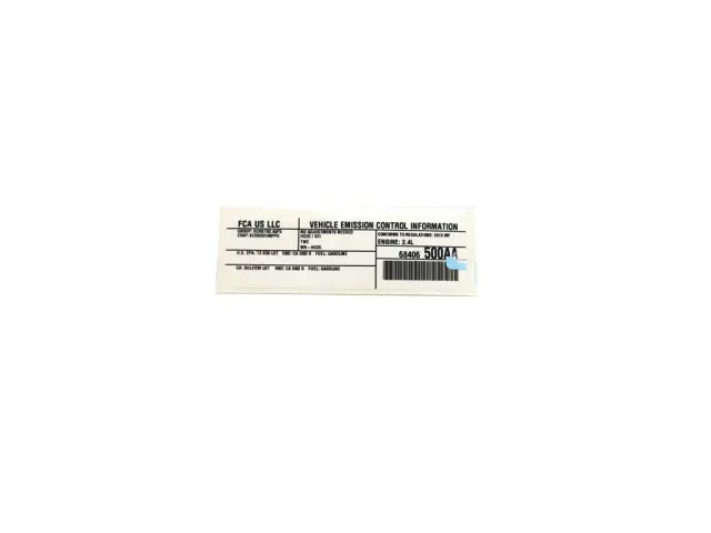 68406500AA - Labels: Vehicle Emission Control Information Label for Mopar Image image