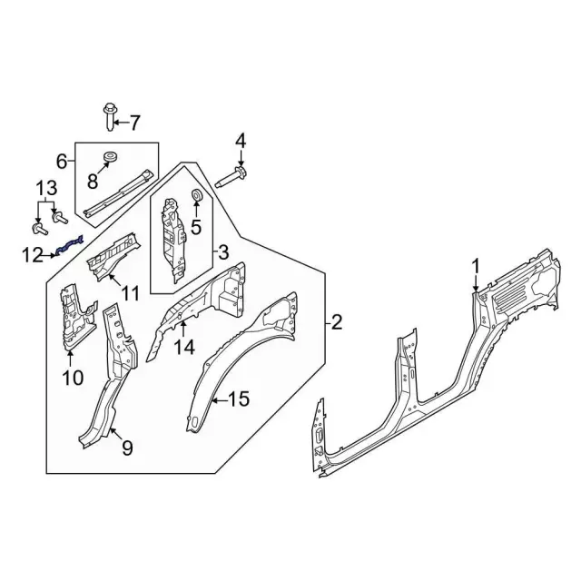 Quarter Panel Reinforcement Bracket - Ford (M2DZ-7829452-B)