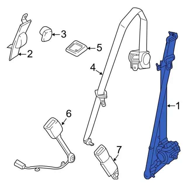 ML3Z16611B09AB - : Lap &amp; Shoulder Belt for Ford: F-150, F-150 Lightning Image