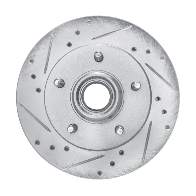 63147062L - Brakes &amp; Brake Parts: DFC Brake Rotor - Drilled and Slotted - Silver for DYNAMIC FRICTION Image
