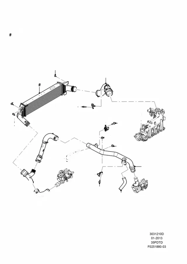 DB5Z6C646K - Cooling System: Inter-cooler Pipe for Ford Image