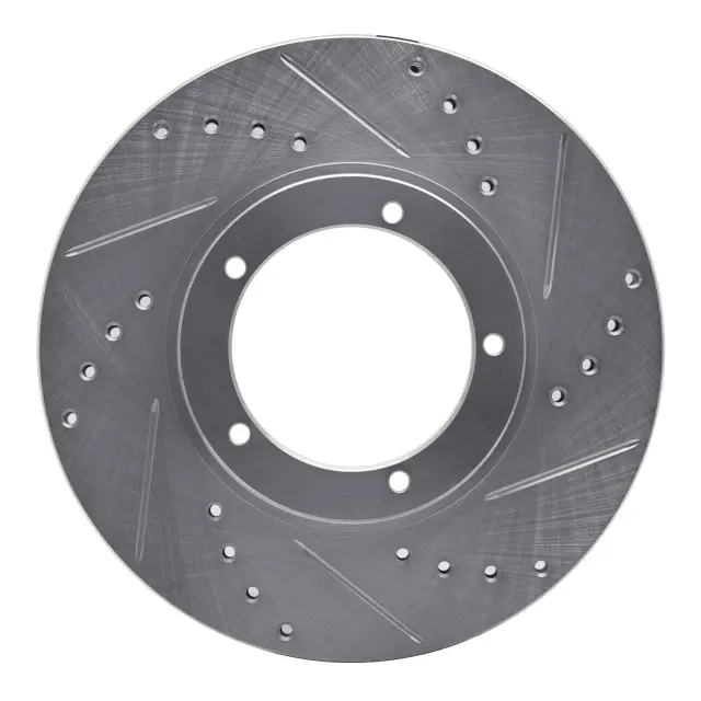 63102001R - Brakes &amp; Brake Parts: DFC Brake Rotor - Drilled and Slotted - Silver for DYNAMIC FRICTION Image