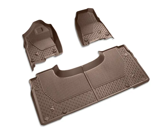 82215322AD - : All-Weather Floor Mats, Front &amp; Rear -- Quad (Brown) for Mopar Image