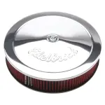 1224 - : Pro-Flo Chrome 14" Round Air Cleaner with 3" Cotton Element (Deep Flange) for Edelbrock Image