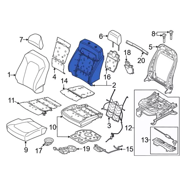 ML3Z1664810F - Body: Seat Back Pad for Ford Image