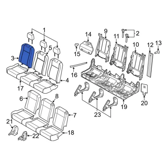 HK4Z9966600CAQ - Body: Seat Back Cover for Ford: Transit-150, Transit-250, Transit-350, Transit-350 HD Image