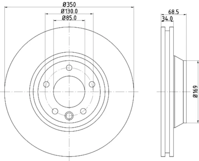 355109762 - Brakes &amp; Brake Parts: Disc Brake Rotor for Hella Pagid Image