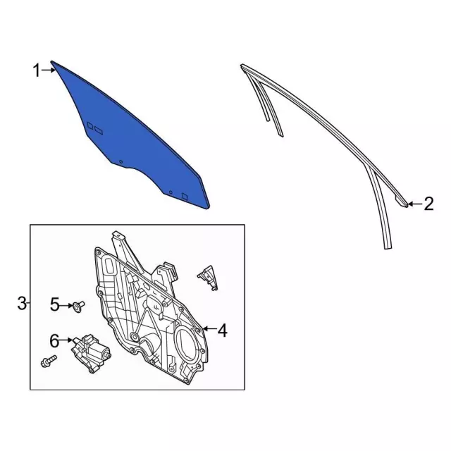 LJ6Z7821411F - Body: Door Glass for Ford: Escape Image