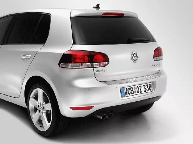 5K0061195 - Exterior: Rear Protective Brushed Metal Plate for Volkswagen: Golf, GTI Image