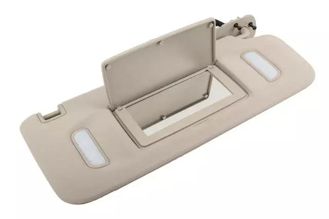 22850310 - : Part# 22850310 Light Opel Gray Passenger Side Sunshade for Cadillac: Escalade, Escalade ESV, Escalade EXT | Chevrolet: Avalanche, Silverado 1500, Silverado 2500 HD, Silverado 3500 HD, Suburban 1500, Suburban 2500, Tahoe | GMC: Sierra 1500, Sierra 2500 HD, Sierra 3500 HD, Yukon, Yukon XL 1500, Yukon XL 2500 Image