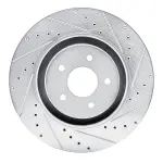63172070R - : DFC Brake Rotor - Drilled and Slotted - Silver for DYNAMIC FRICTION Image