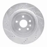 63147039L - : DFC Brake Rotor - Drilled and Slotted - Silver for DYNAMIC FRICTION Image