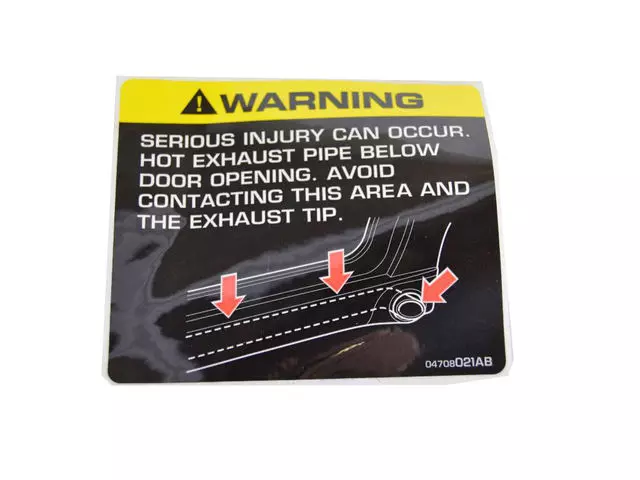 4708021AB - Labels All Vehicle Locations: Exhaust Warning Label for Mopar Image