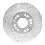 63172015R - : DFC Brake Rotor - Drilled and Slotted - Silver for DYNAMIC FRICTION Image