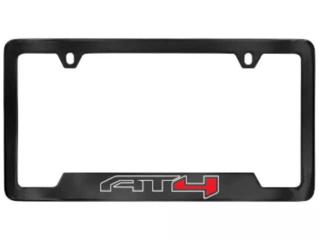 19432763 - Exterior: License Plate Frame - Black With AT4 Logo for GMC: Acadia, Canyon, Sierra 1500, Sierra 1500 Limited, Sierra 2500 HD, Sierra 3500 HD Image