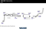 21504 - : Quiet-Flow SS Direct Fit Exhaust Muffler 2" Inlet (ID) 2.75" Outlet (OD) for Walker Exhaust Image