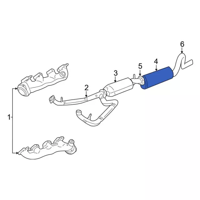 6C2Z5230A - Exhaust: Muffler for Ford: E-150, E-150 Club Wagon, E-250, E-350 Club Wagon, E-350 Super Duty, E-450 Super Duty Image