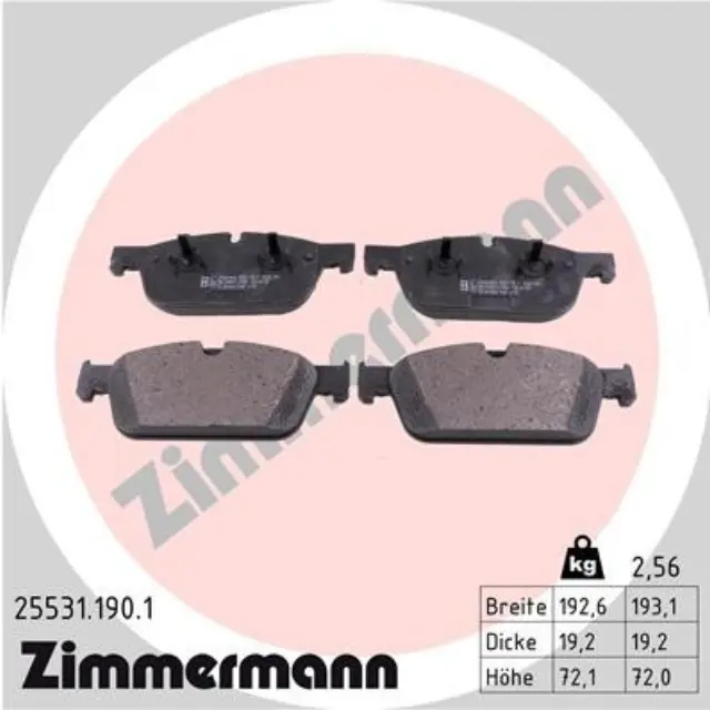255311901 - Brakes &amp; Brake Parts: Zimmermann 25531.190.1 Disc Brake Pad Set for ZIMMERMANN Image