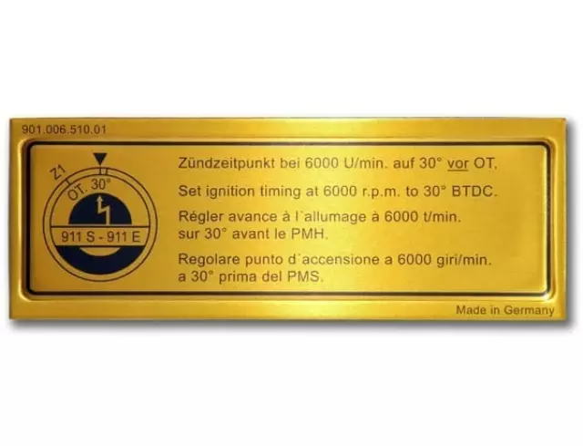 90100651001 - : Sticker Ignition Timing for Porsche Image