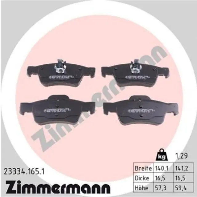 233341651 - Brakes &amp; Brake Parts: Zimmermann 23334.165.1 Disc Brake Pad Set for ZIMMERMANN Image