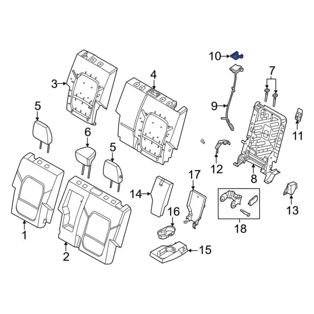 Folding Seat Latch Release Handle Bezel - Ford (M2DZ-7867460-AD)