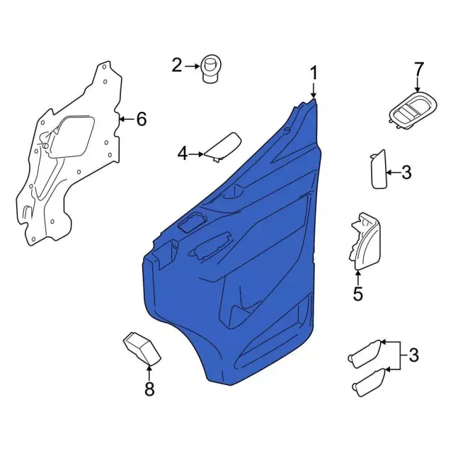 Door Interior Trim Panel - Ford (MK4Z-6023942-BB)