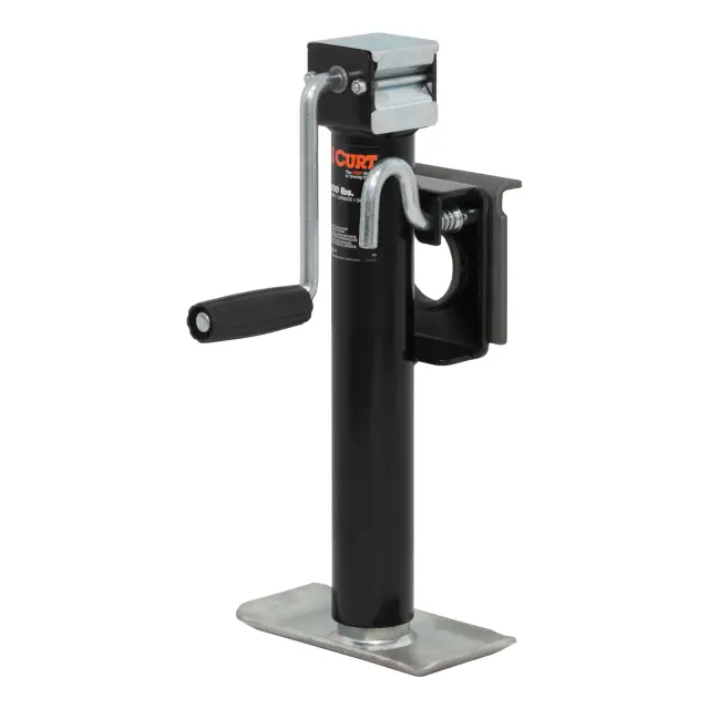 28302 - : Bracket-Mount Swivel Jack with Side Handle (2,000 lbs, 10" Travel) for CURT Image