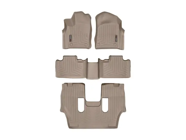4593014532445 - Accessories: Front &amp; Rear &amp; Rear Tan FloorLiner™ DigitalFit® for WeatherTech Image