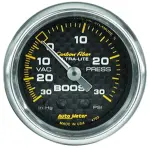 4703 - : GAUGE, VAC/BOOST, 2 1/16", 30INHG-30PSI, MECHANICAL, CARBON FIBER for AutoMeter Image