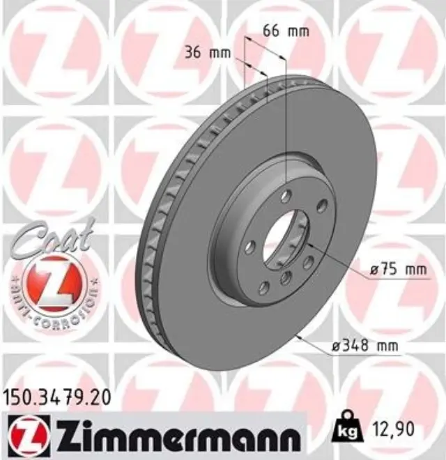 150347920 - : Zimmermann 150.3479.20 Disc Brake Rotor for ZIMMERMANN Image