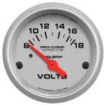 4391 - : GAUGE, VOLTMETER, 2 1/16", 18V, ELEC, ULTRA-LITE for AutoMeter Image