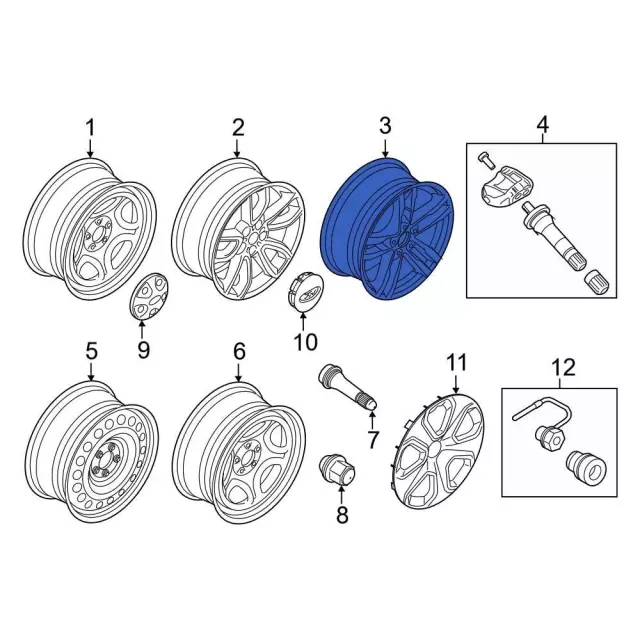 LB5Z1007A - Suspension: Wheel, Alloy for Ford: Explorer, Police Interceptor Utility Image