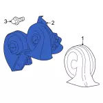 YL2Z13832AA - Electrical: Horn for Ford: Explorer, Ranger | Mercury: Mountaineer Image