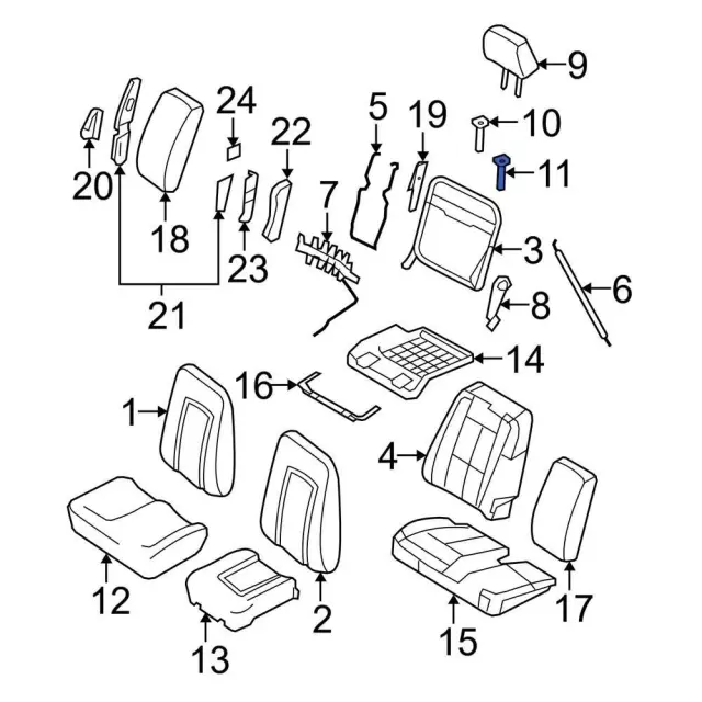 7L1Z78610A16CB - Body: Headrest Guide for Ford Image