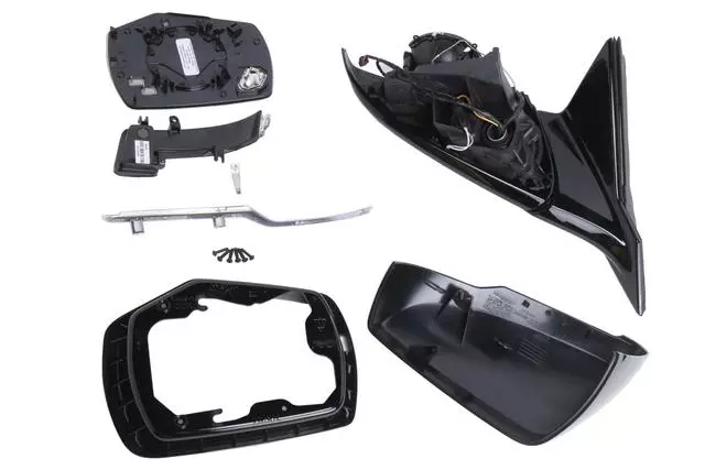 Passenger Side Door Mirror Kit with Housing, Molding, Cover, Bezel, and Bolts - GM (23177516)