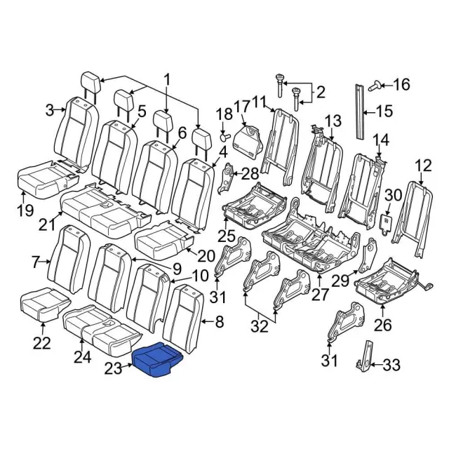CK4Z9963841B - Body: Seat Cushion Pad for Ford: Transit-150, Transit-250, Transit-350, Transit-350 HD Image