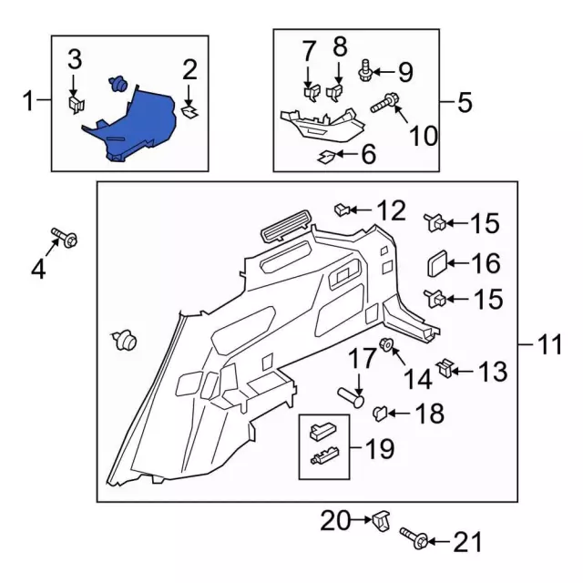 LB5Z7831004BC - Body: Pillar Trim for Ford: Explorer, Police Interceptor Utility Image