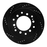 63376127L - : DFC Brake Rotor - Drilled and Slotted - Black for DYNAMIC FRICTION Image