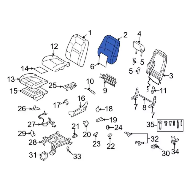 7L2Z7864811B - Body: Seat Back Pad for Ford: Explorer Sport Trac | Mercury: Mountaineer Image
