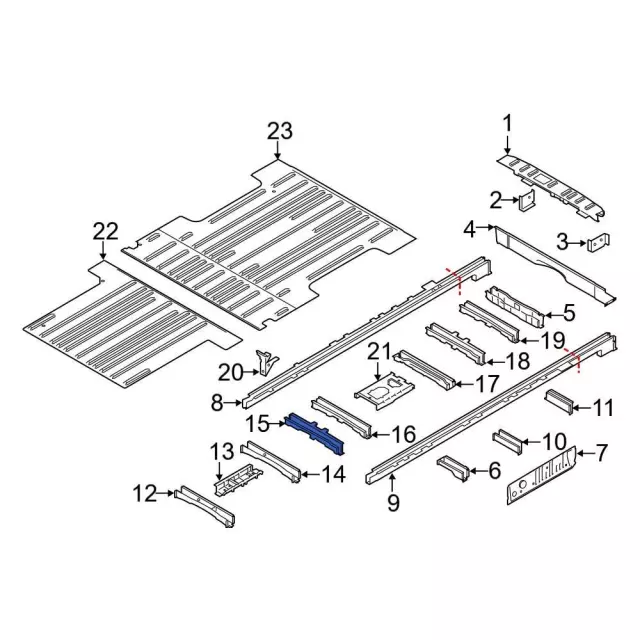 PK4Z6110780G - Body: Floor Crossmember for Ford Image