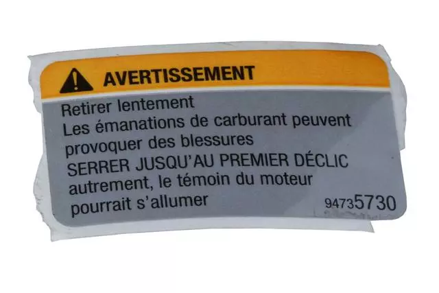 94735730 - Body: Fuel Label for Chevrolet: Volt Image