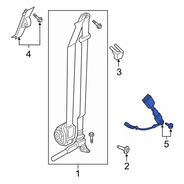 KB3Z2161202AB - : Seat Belt Receptacle for Ford Image