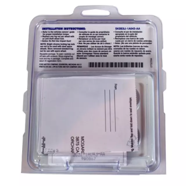 Wheel Locks - Zinc-Plated For Hidden Lugs - Ford (3C3Z-1A043-AA)