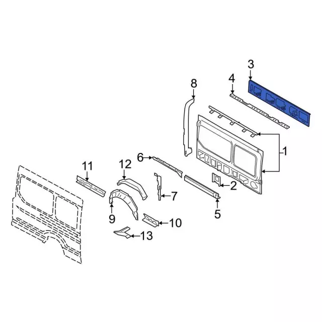 Roof Side Rail - Ford (BK3Z-6151212-M)