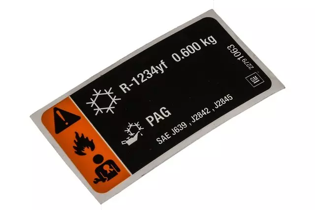 22791063 - : Air Conditioning Refrigerant Charge Label for Chevrolet: Malibu Image